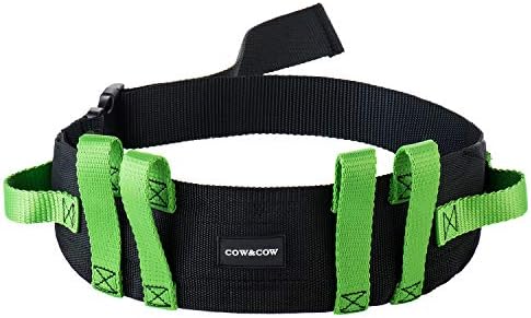 Cinturón de marcha Cow&Cow con asas y hebilla de liberación rápida para enfermería y terapia física, 4 pulgadas (Verde, 28-52) - imagen 1