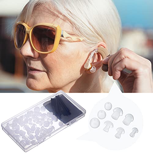48 Piezas de Puntas para Audífonos, Domos Universales para Reemplazo, Accesorios para Amplificadores de Sonido BTE y 7 Herramientas de Limpieza con - imagen 5
