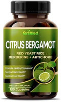 Citrus Bergamot con Arroz de Levadura Roja, Ajo y Alcachofa para Colesterol Saludable y Salud del Corazón (150 Cápsulas) - imagen 1