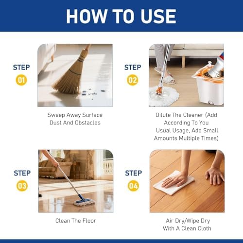 UUZO 2 Piezas Limpiador Restaurador de Pisos, Pulidor de Alta Concentración para Brillo y Protección, Acabado Rápido para Azulejos y Madera Brillante - imagen 7