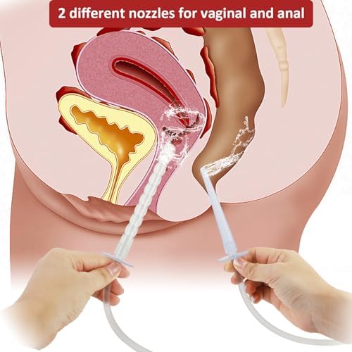 Botella de Ducha LIVE4COOL para Mujeres, Sistema de Limpieza Vaginal Reutilizable 600ml, Enema Vaginal con 4 Boquillas y Bolsa de Almacenamiento, No - imagen 6