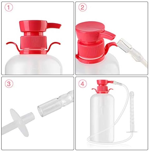 Botella de Ducha LIVE4COOL para Mujeres, Sistema de Limpieza Vaginal Reutilizable 600ml, Enema Vaginal con 4 Boquillas y Bolsa de Almacenamiento, No - imagen 7