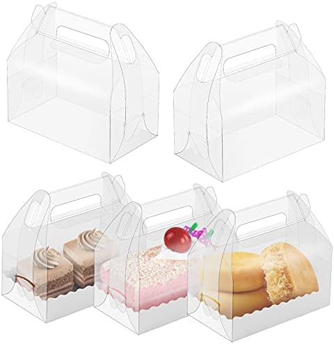 Cajas de regalo de repostería Oomcu 15 piezas, transparentes con cartón, para dulces y postres, 6.3 x 3.5 x 3.2 - Ideal para fiestas y celebraciones - imagen 1