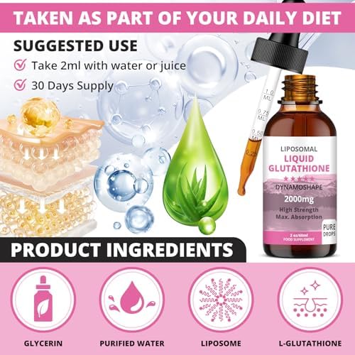 Glutatión Liposomal 2000mg con Vitamina C, Suplemento Antioxidante Líquido para Detox, Absorción Superior, Mayor Dosis (Paquete de 1) - imagen 2
