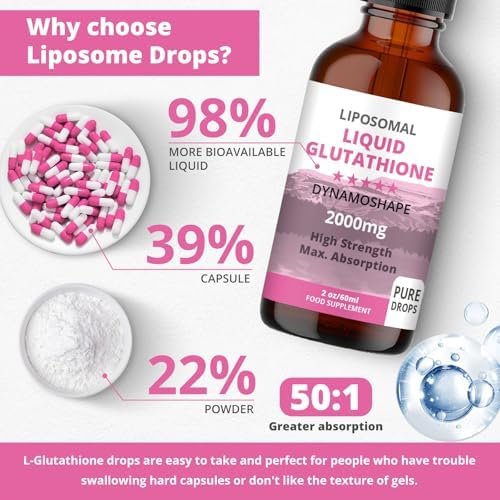 Glutatión Liposomal 2000mg con Vitamina C, Suplemento Antioxidante Líquido para Detox, Absorción Superior, Mayor Dosis (Paquete de 1) - imagen 4