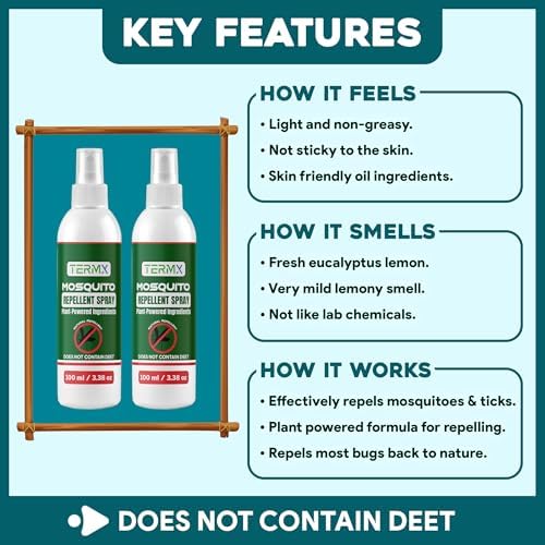Termx Spray Repelente Natural de Mosquitos TwinPack 2 X 6.75 oz Sin DEET, Tamaño Viaje, Aroma a Eucalipto Limón, Para Mosquitos y Moscas - imagen 5