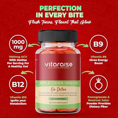 Gomitas de Vinagre de Sidra de Manzana - ACV con Madre para Pérdida de Peso - Apoyo Digestivo y Detox - 1000mg - Keto - Veganas, Sin OGM, Sin Gluten - imagen 2