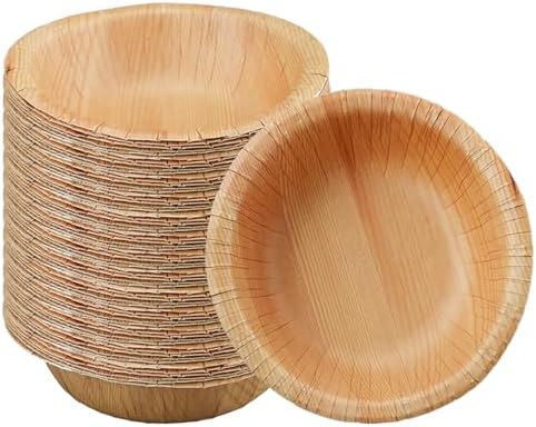 Tazones de Papel de Grano de Madera DTFMZOV, 50 Pcs, 8 oz, 5.9 Pulgadas, Desechables Rústicos para Baby Shower, Camping y Fiestas de Cumpleaños - imagen 1