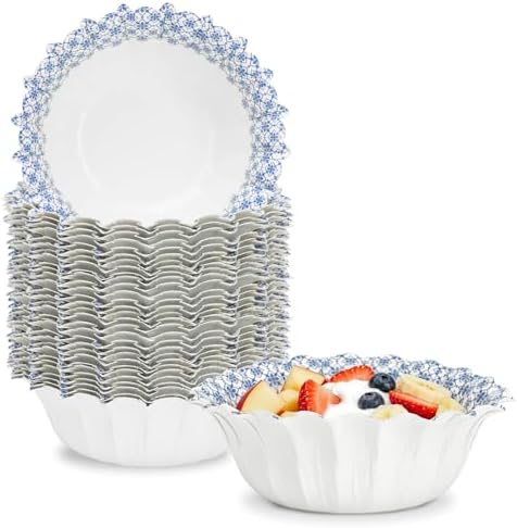 Tazones de Papel de Grano de Madera DTFMZOV, 50 Pcs, 8 oz, 5.9 Pulgadas, Desechables Rústicos para Baby Shower, Camping y Fiestas de Cumpleaños - imagen 8