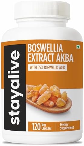 Cápsulas de Extracto de Boswellia Serrata STAY ALIVE 1000mg con AKBA y 65% Ácido Boswélico, 120 Contenidos, Suplemento No GMO y Sin Gluten - imagen 1
