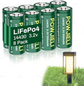 Baterías Recargables LiFePo4 POWJIELI 14430 3.2V 500mAh, Paquete de 8 para Luz de Jardín, Cepillo de Dientes, Afeitadora y Linterna (NO AA) - imagen 1