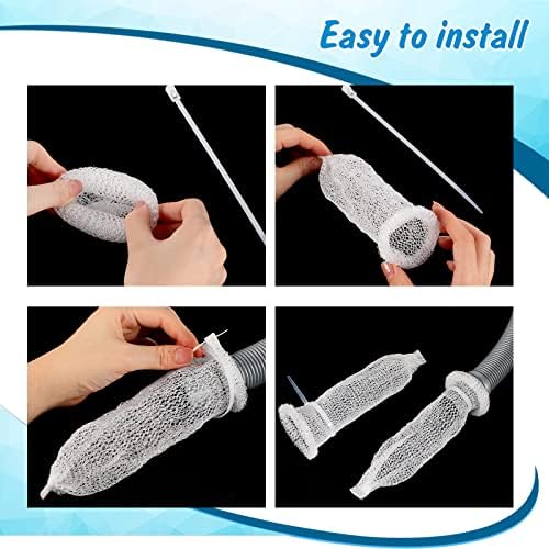 Trampa de Pelusa para Lavadora de 40 Piezas, Filtro de Malla de Nylon con 40 Cables Sujetadores para Atrapar Pelusa y Suciedad - imagen 3