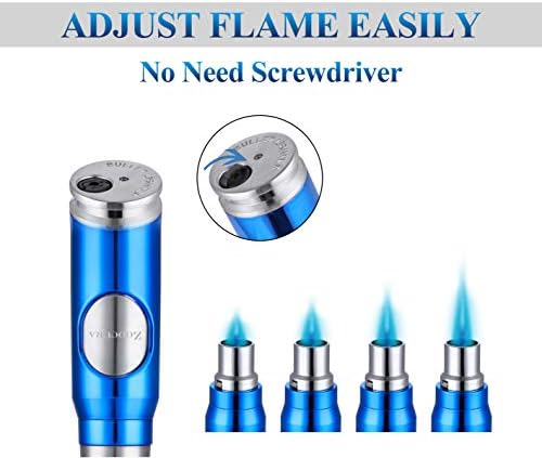 Encendedor de Soplete Refillable Zoocura Ice Blue, Llama Jet Ajustable, a Prueba de Viento, Ideal para Asar y Camping (Gas No Incluido) - imagen 2