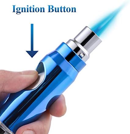 Encendedor de Soplete Refillable Zoocura Ice Blue, Llama Jet Ajustable, a Prueba de Viento, Ideal para Asar y Camping (Gas No Incluido) - imagen 3