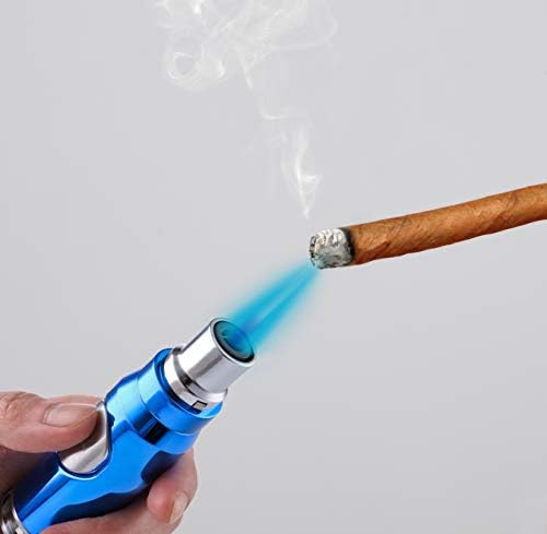 Encendedor de Soplete Refillable Zoocura Ice Blue, Llama Jet Ajustable, a Prueba de Viento, Ideal para Asar y Camping (Gas No Incluido) - imagen 5