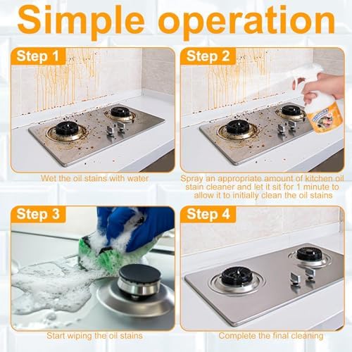 Spray Limpiador de Aceite para Cocina 16.9 Fl Oz, Desengrasante y Quitamanchas Multiusos para Cocina, Espuma Limpiadora Pesada - imagen 4