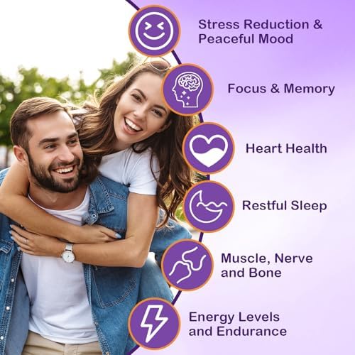 Suplemento de Gominolas de Glicinato de Magnesio para Adultos, con L-Treonato, Ashwagandha y Vitamina B6 - Sueño, Relajación, Energía, Vegano, Sin - imagen 4