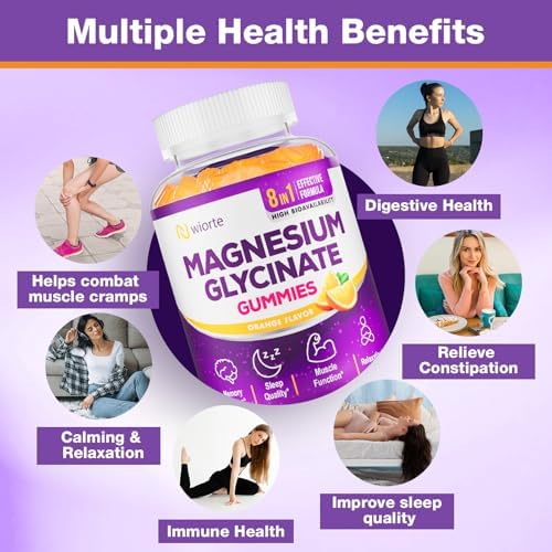 Suplemento de Gominolas de Glicinato de Magnesio para Adultos, con L-Treonato, Ashwagandha y Vitamina B6 - Sueño, Relajación, Energía, Vegano, Sin - imagen 5