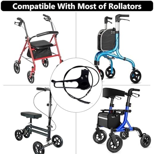 Repuesto de Manija de Freno Royitay para Andador Rollator, Conjunto de Freno Manual con Cable de 41 para Andador de 4 Ruedas Drive Medical - imagen 2
