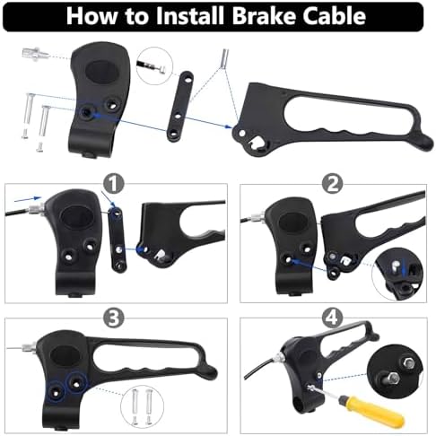 Repuesto de Manija de Freno Royitay para Andador Rollator, Conjunto de Freno Manual con Cable de 41 para Andador de 4 Ruedas Drive Medical - imagen 7