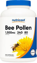 Nutricost Polen de Abeja (240 Cápsulas, 80 Porciones) (1,500MG Por Porción) - No OGM, Cumple con GMP - imagen 1