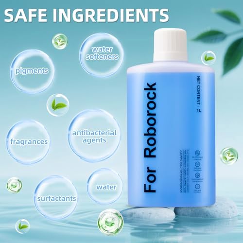 Solución de limpieza para piso de 1000 ml para robots aspiradores Roborock Qrevo, QV 35A/S, Saros 10/10R/Z70, S8/S7/Q10/Q8/Q7/Q5 Pro, recarga de - imagen 3