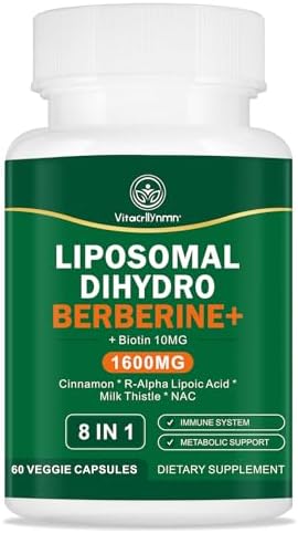 Suplemento de Dihidroberberina VITACRLLYNMN 1600MG con Canela - Super Berberina 8 en 1, 60 Cápsulas - imagen 1