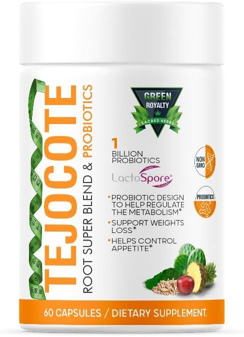 Suplemento Dietético Premium GREEN ROYALTY TEJOCOTE Root Super Blend & PROBIÓTICOS (60 Cáps) | 1 Billón de PROBIÓTICOS | Apoyo para Pérdida de Peso | - imagen 1