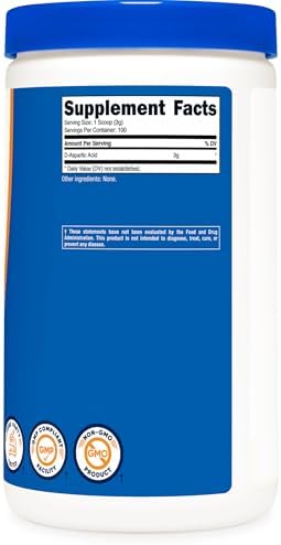 Nutricost Ácido D-Aspártico (DAA) en Polvo 300g - Ácido D Aspártico Puro - imagen 5