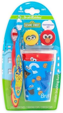 Set de Cepillos de Dientes y Tazas de Plaza Sésamo para Niños - Paquete de 6 Piezas con Cepillos de Big Bird, Tazas de Cookie Monster, Stickers y Más - imagen 4