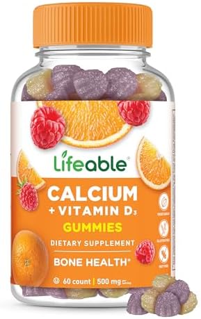Gomitas de Calcio Lifeable con Vitamina D3 | 500 mg de Calcio y 1000 IU de D3 | Suplementos para Huesos | 60 Gomitas para Hombres y Mujeres - imagen 1