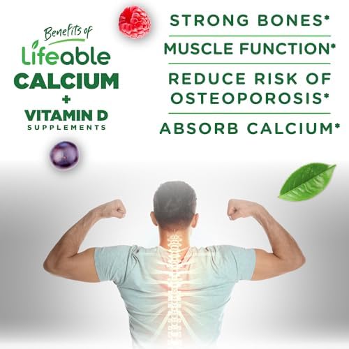 Gomitas de Calcio Lifeable con Vitamina D3 | 500 mg de Calcio y 1000 IU de D3 | Suplementos para Huesos | 60 Gomitas para Hombres y Mujeres - imagen 3