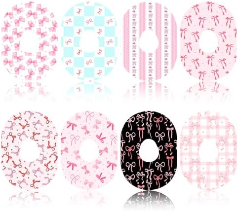 Paquete de 40 Cubiertas Transpirables para Sensor Compatibles con Dexcom G7, Parches Adhesivos Coquette Rosa con Moño, Impermeables y Flexibles, - imagen 1