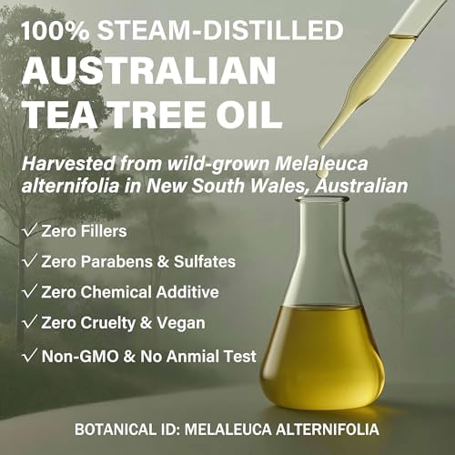 Aceite Esencial de Árbol de Té Australiano Melaleuca Alternifolia | Orgánico USDA, 100% Puro, Natural | Para Piel, Cabello, Pies, Uñas, Cuero - imagen 2