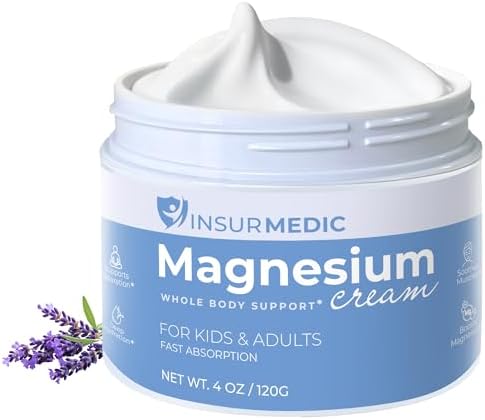 Crema de Magnesio InsurMedic para Neuropatía - Apoyo Tópico para Calambres Musculares y Dolor Corporal - Loción Relajante con Lavanda y Manteca de - imagen 1