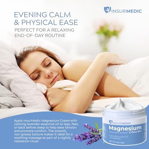 Crema de Magnesio InsurMedic para Neuropatía - Apoyo Tópico para Calambres Musculares y Dolor Corporal - Loción Relajante con Lavanda y Manteca de - imagen 4