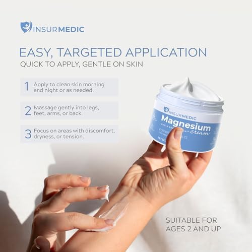 Crema de Magnesio InsurMedic para Neuropatía - Apoyo Tópico para Calambres Musculares y Dolor Corporal - Loción Relajante con Lavanda y Manteca de - imagen 6