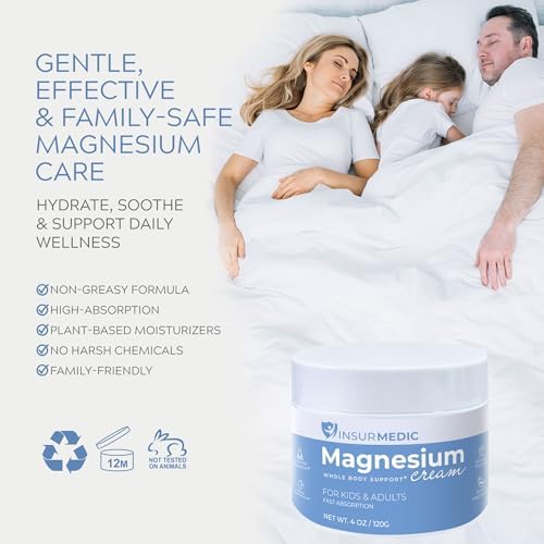 Crema de Magnesio InsurMedic para Neuropatía - Apoyo Tópico para Calambres Musculares y Dolor Corporal - Loción Relajante con Lavanda y Manteca de - imagen 7