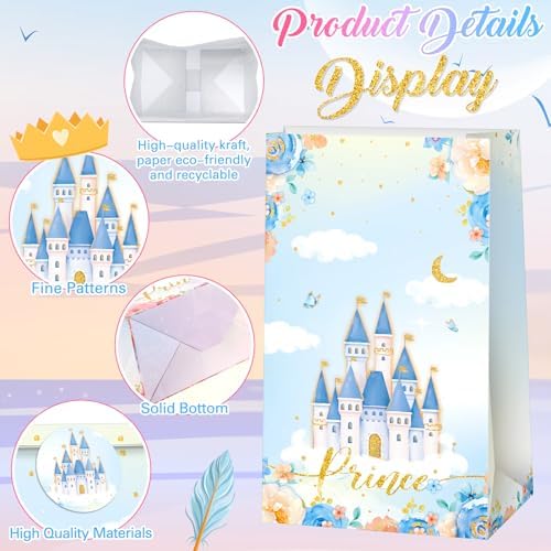 Bolsas de Fiesta Nezyo de 32 Piezas con Temática de Princesa y Príncipe, Incluye 4 Estilos de Etiquetas, Dulces y Sorpresas para Cumpleaños y - imagen 5