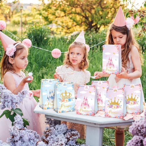 Bolsas de Fiesta Nezyo de 32 Piezas con Temática de Princesa y Príncipe, Incluye 4 Estilos de Etiquetas, Dulces y Sorpresas para Cumpleaños y - imagen 6