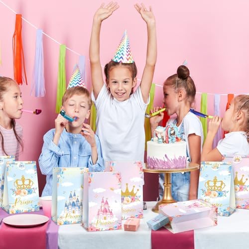 Bolsas de Fiesta Nezyo de 32 Piezas con Temática de Princesa y Príncipe, Incluye 4 Estilos de Etiquetas, Dulces y Sorpresas para Cumpleaños y - imagen 7