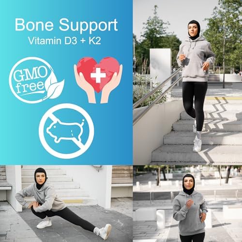 Iman Vitamins Vitaminas Halal D3 con K2 en Tabletas Masticables - 2000 IU + Menaquinona-7 (MK7) | Apoya la Salud del Corazón, Huesos y Músculos | 90 - imagen 6