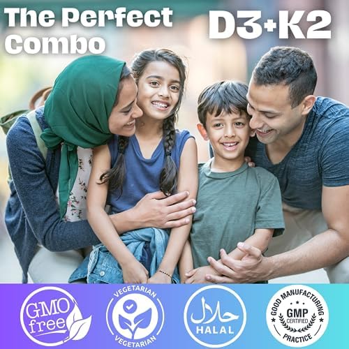 Iman Vitamins Vitaminas Halal D3 con K2 en Tabletas Masticables - 2000 IU + Menaquinona-7 (MK7) | Apoya la Salud del Corazón, Huesos y Músculos | 90 - imagen 7