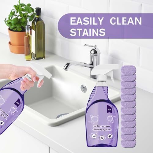 Limpiador en Spray para Hornos, Limpiador Multiusos con Tabletas Concentradas, Ideal para Cocina y Baño (1 Botella + 12 Piezas) - imagen 3