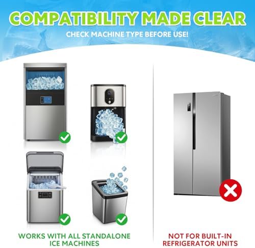 Tabletas Limpiadoras para Máquinas de Hielo Blue Fresh - 28 Piezas, Seguras para Níquel, Eliminación de Escala para Fabricadores de Hielo Portátiles - imagen 6