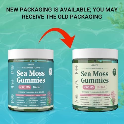 Gomitas de Musgo Marino 16 en 1 - Ashwagandha, Aceite de Semilla Negra, Algas Marinas, Cúrcuma, Vitamina C y D3, con Raíz de Manuka, Bardana, Diente - imagen 2