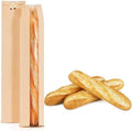 Paquete de 50 Bolsas para Baguette de Papel Kraft Reutilizables con Etiquetas, Bolsas Largas para Pan de Masa Madre con Ventana Transparente - imagen 1