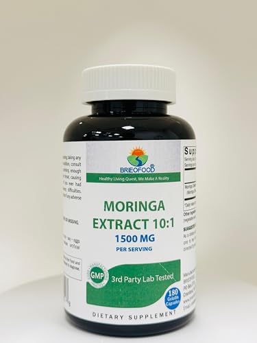 Extracto de Moringa Oleifera Brieofood 10:1 1500 mg - 180 Cápsulas - Suplemento Sin OGM y Sin Gluten - Superalimento de Hoja de Moringa - imagen 4
