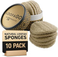 Esponjas de LufaGO (Paquete de 10) - 100% Biodegradables, Compostables y Sin Plástico, Estropajos No Rascantes para Cocina, Platos y Baño (Cero - imagen 1
