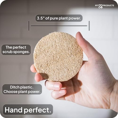 Esponjas de LufaGO (Paquete de 10) - 100% Biodegradables, Compostables y Sin Plástico, Estropajos No Rascantes para Cocina, Platos y Baño (Cero - imagen 5